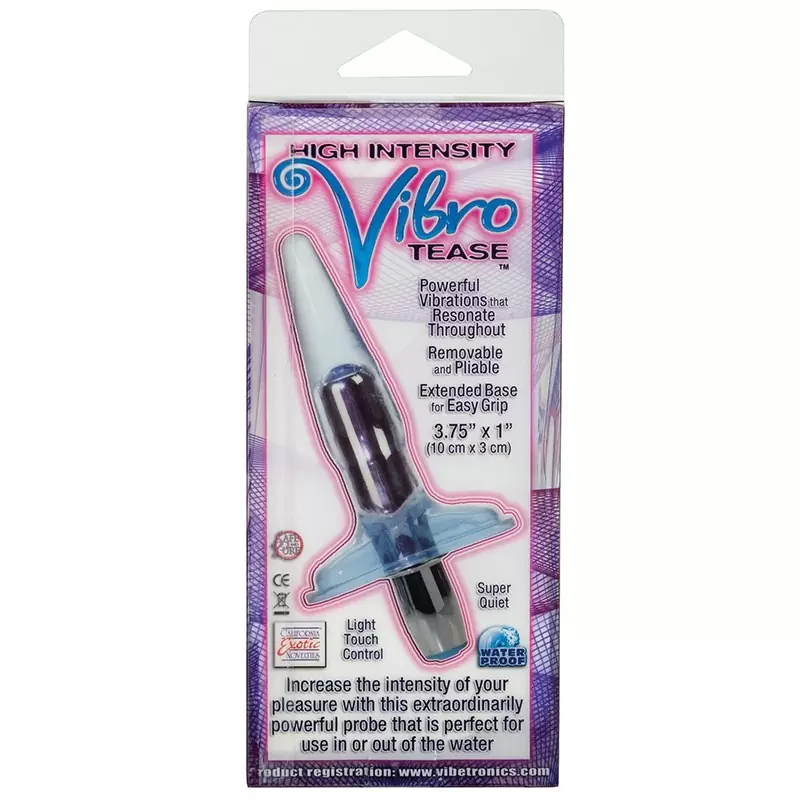 Анальная пробка с вибрацией High Intensity Vibro Tease Stimulators - голубая