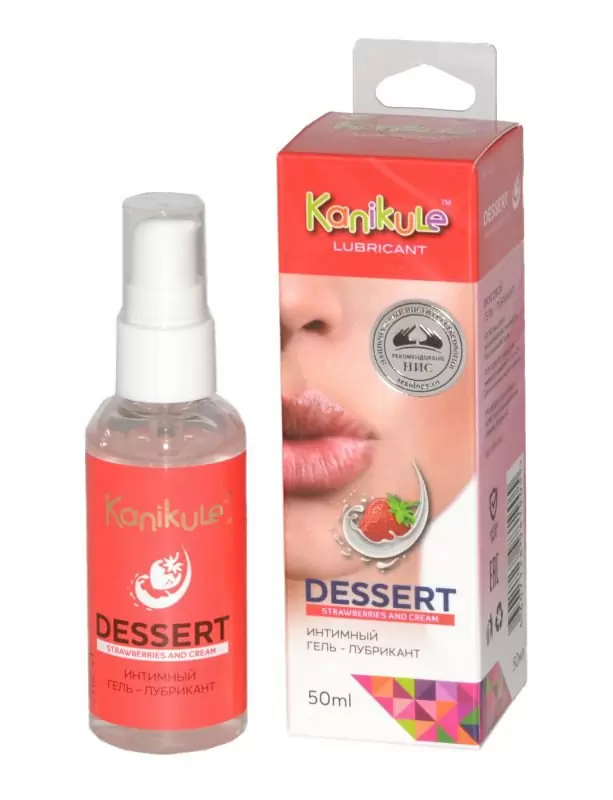 Лубрикант на водной основе Dessert со вкусом клубники со сливками – 50 мл