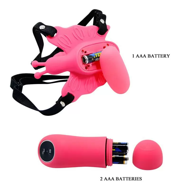 Клиторальный вибростимулятор-бабочка на ремешках Ultra Passionate – розовый