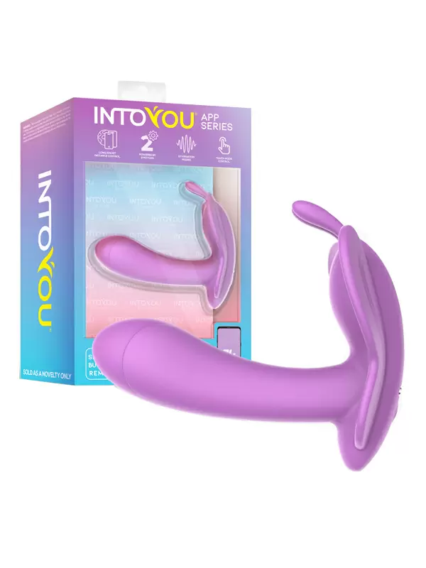 Носимый вибратор LoveCherry Wingy, 10 режимов, в форме бабочки, силикон, сиреневый