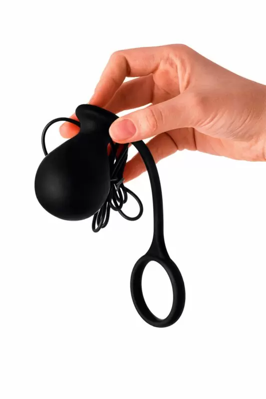 Анальная втулка с вибропулей и эрекционным кольцом TOYFA Black&Red – чёрный 