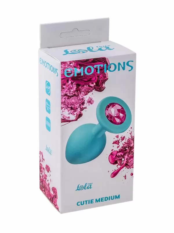 Анальная пробка Emotions Cutie Medium Turquoise pink crystal 4012-03Lola