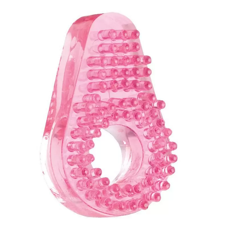 Эрекционное кольцо Super Stretch Nubby со стимулятором клитора – розовый