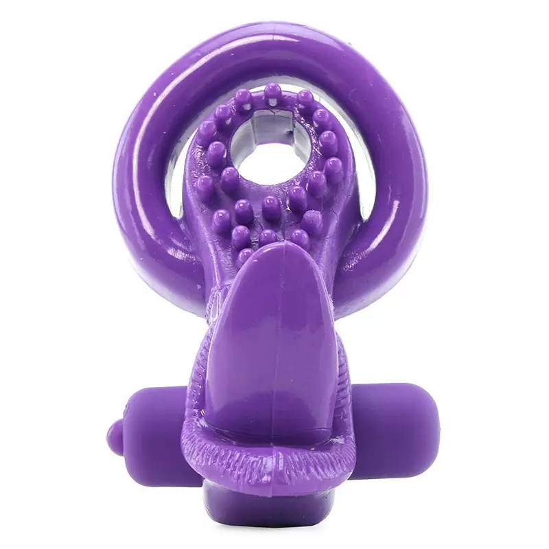 Эрекционное кольцо на пенис и мошонку Lovely Licks Couples Ring с вибрацией – фиолетовый