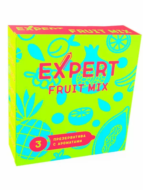 Гладкие презервативы EXPERT Fruit Mix, с ароматом фруктов, 3 шт