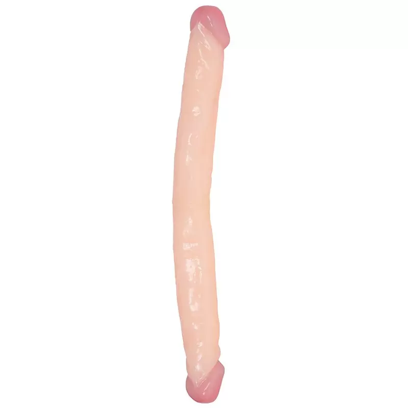 Двухсторонний фаллоимитатор Vinyl Stimulator – телесный