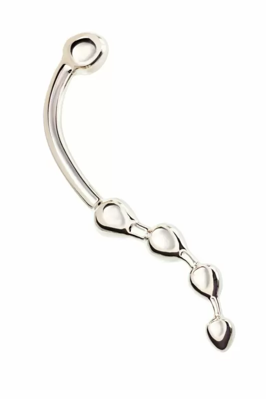 Двойной анальный стимулятор TOYFA - серебристый