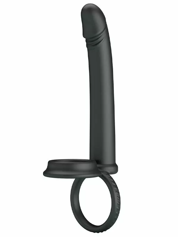 Эрекционное кольцо Baile Moses для двойного проникновения, с подхватом мошонки, 13 см