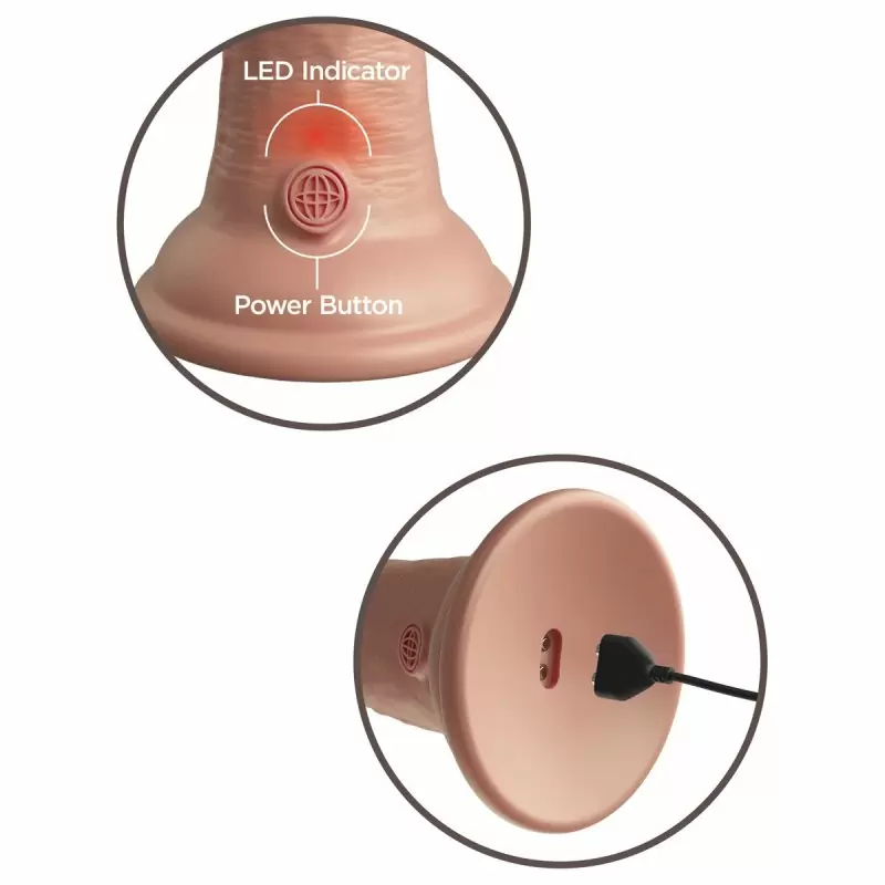 Реалистичный фаллоимитатор с вибрацией на присоске с двойной плотностью King Cock Elite 6, 15.2 см