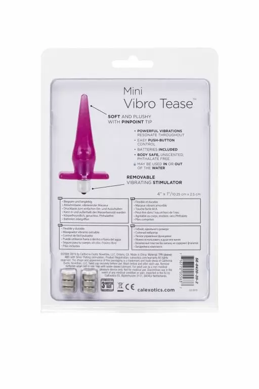 Анальная пробка с вибрацией Mini Vibro Tease фиолетовая