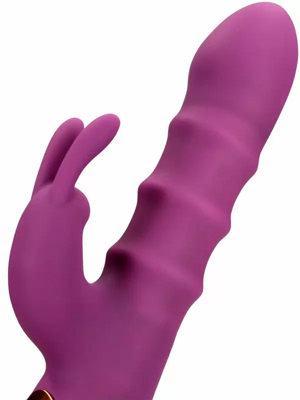 Мощный вибратор-кролик Orchidee Purple, с тремя движущимися кольцами, 24 см, 10 скоростей, фиолетовый