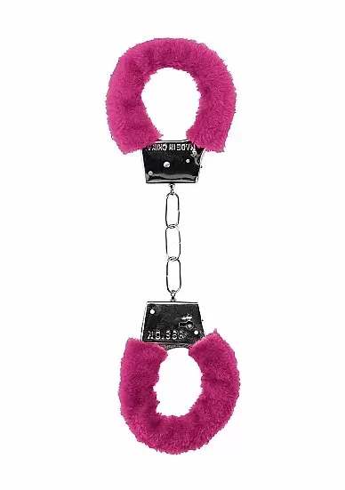Металллический наручники с замком Furry Beginner's Handcuffs Pink