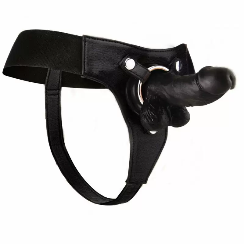 Страпон без резины с креплением на тело Realistic - 7 Inch - Strap-On - Black
