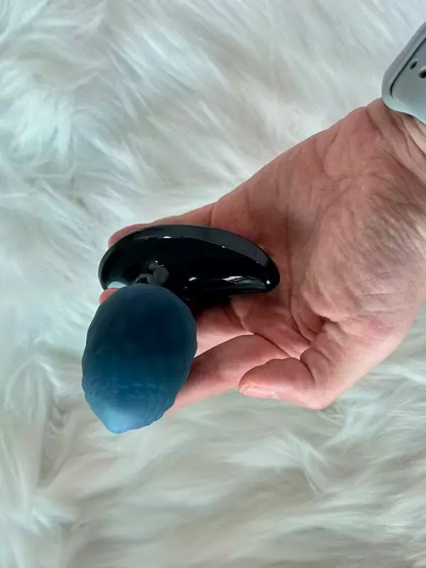 Интерактивная анальная вибропробка Tingon A1, 7 см, 12 режимов, синий