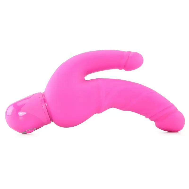 Фаллоимитатор двухголовый с вибрацией Bendie Power Stud Over & Under – розовый