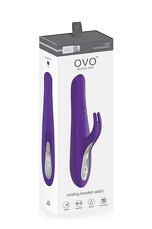 Перезаряжаемый вибромассажер Ovo J3 с клиторальным стимулятором - фиолетовый