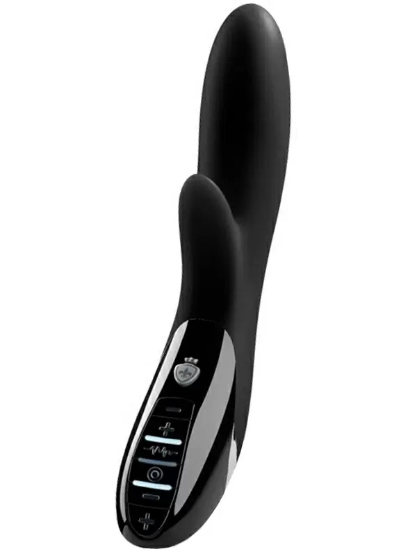 Элегантный вибратор-кролик Mystim Daring Danny с электростимуляцией, 27 см, черный