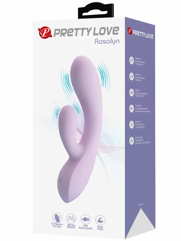 Вибратор-кролик Baile ROSOLYN, двойной мотор, 10 режимов