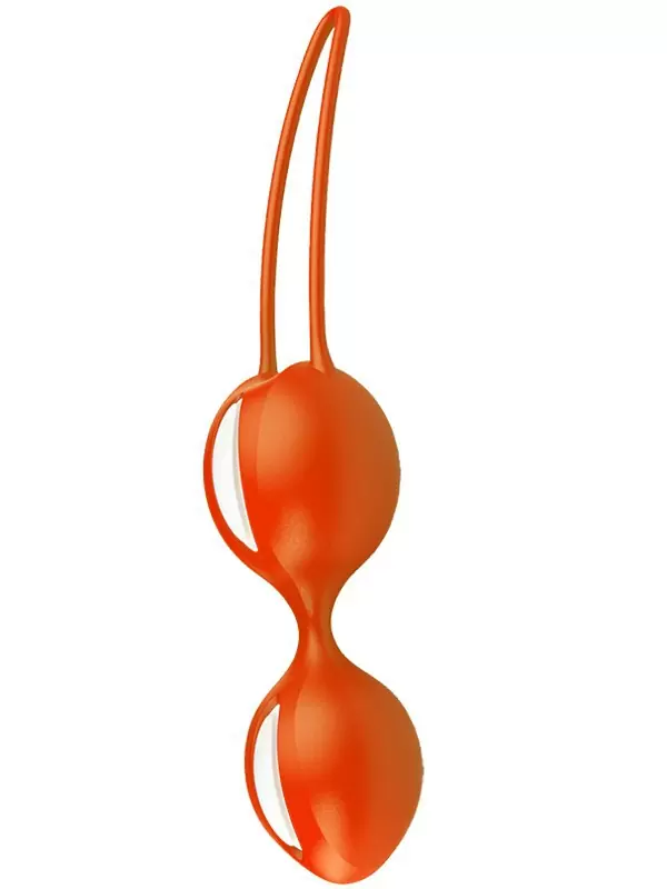 Вагинальные шарики Smartballs Duo с шариком внутри - оранжевый