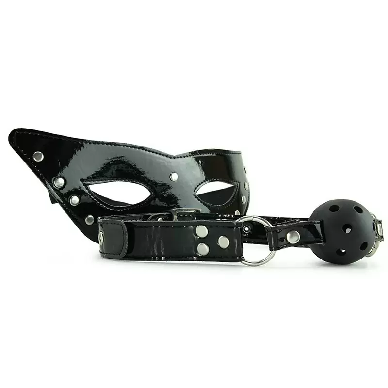 Комплект из маски и кляпа Masquerade Mask & Ball Gag – черный	