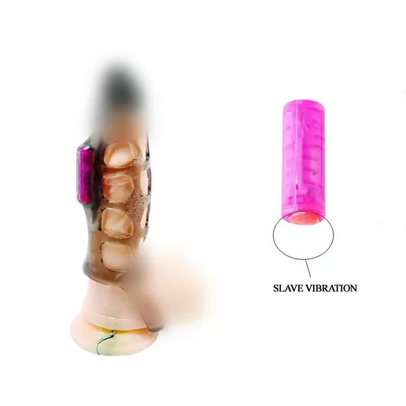 Насадка в клетку для удлинения полового члена Men Extension с вибрацией – черный