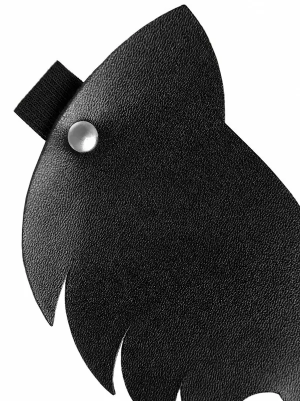 Маска на глаза Pecado BDSM, с ушками кошки, закрытая, натуральная кожа, чёрная