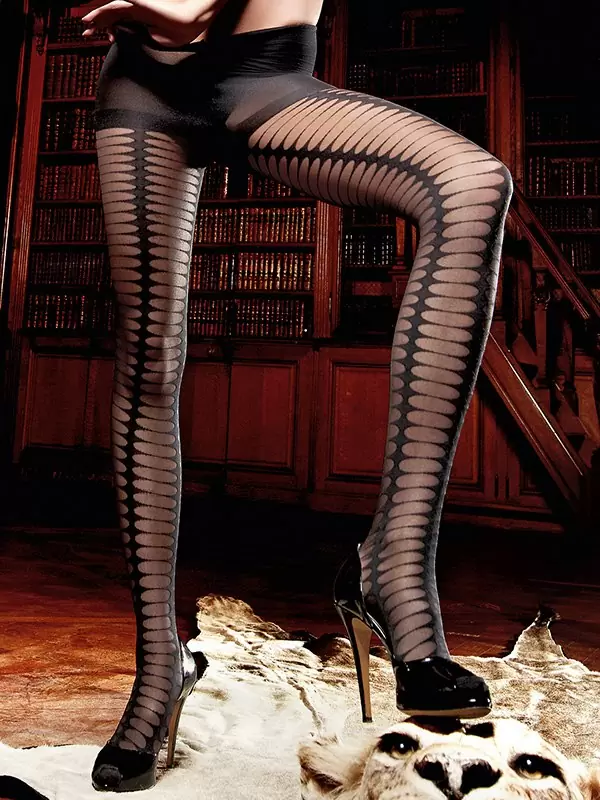 Колготы Beauty Inside The Beast с овальным узором – черные