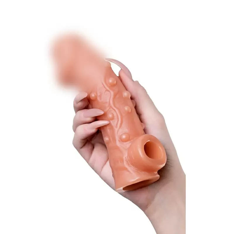 Насадка реалистик на фаллос, с пупырышками и отверстием для мошонки EXTREME SLEEVE RES.002 Medium