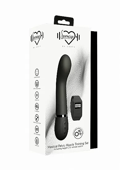 Вибратор для точки G Kegel G - 20 см. (Черный): 20 см, 10 режимов работы, АБС/силикон