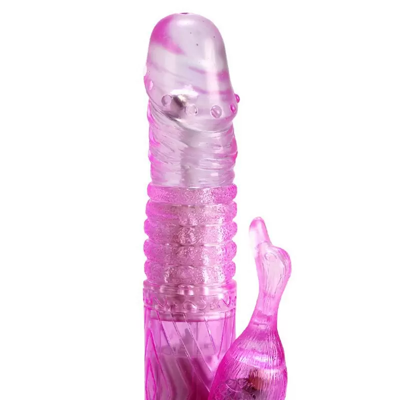 Вибромассажер Power Gem с клиторальным стимулятором в форме уточки – розовый