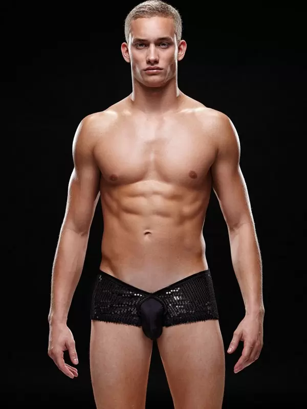 Блестящие мужские трусы-хипсы - M/L