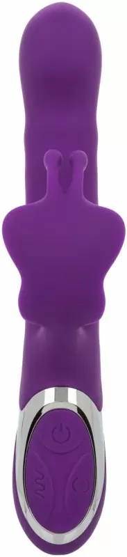 Рельефный вибратор-кролик Enchanted Flutter, с ротацией и пенетрацией, 14 см, фиолетовый