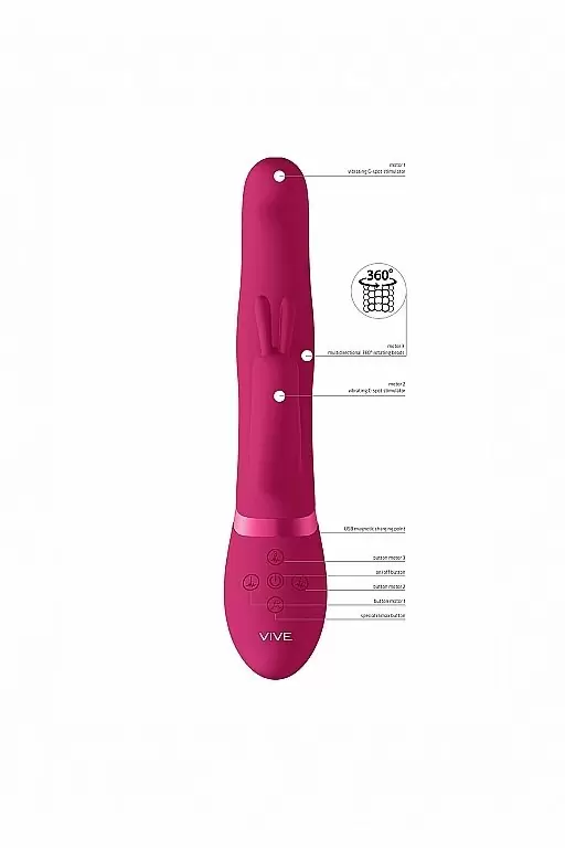 Изогнутый вибратор-кролик Izara со стимулирующими бусинами и функцией 