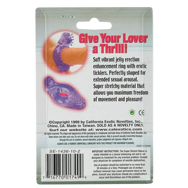 Эрекционное кольцо Super Stretch Stimulator Sleeve - Dual Noduled