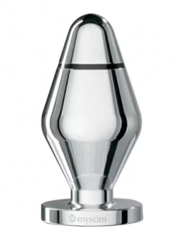 Анальный стимулятор Mystim John XL, для подключения к источнику электроимпульсов, 13 см, серебристый