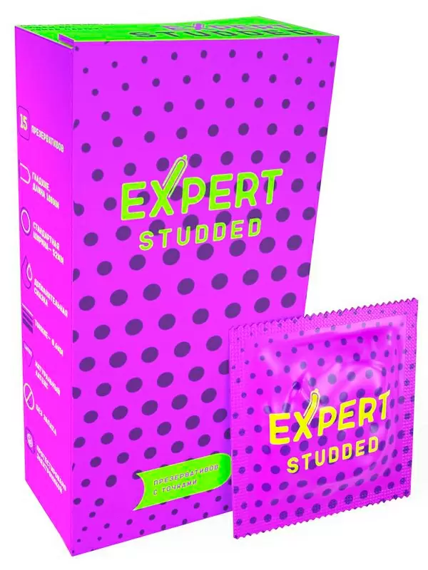 Рельефные презервативы EXPERT Studded, облегающие, точечные, 12 шт