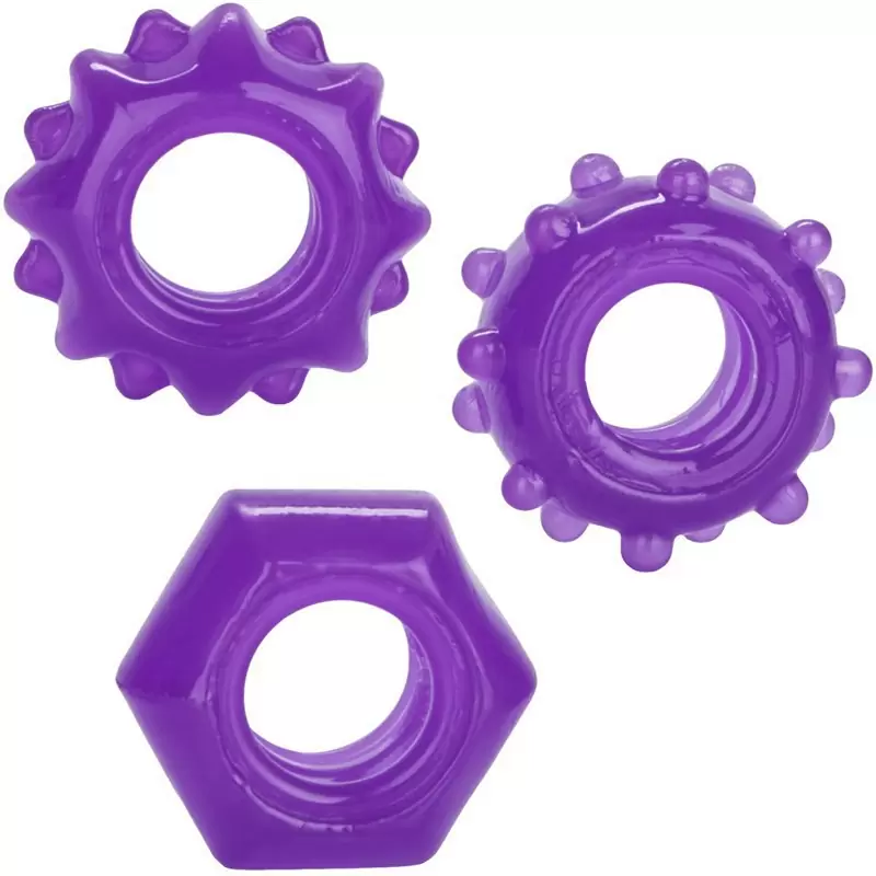 Набор плотных двухсторонних колец для поддержания эрекции Reversible Ring Set – фиолетовый