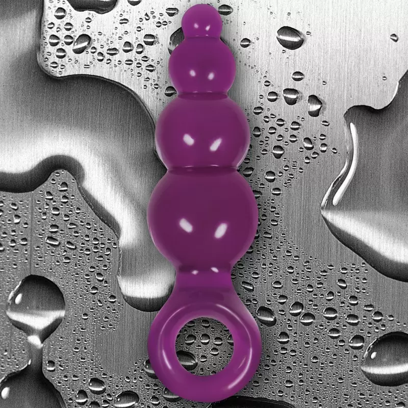 Анальная пробка с кольцом Jolie Ripples Medium – фиолетовая