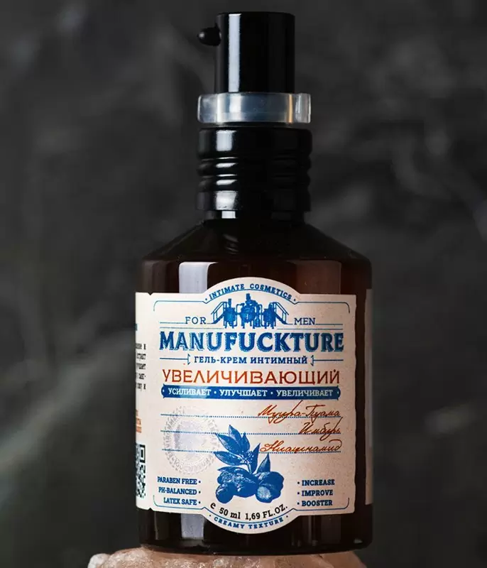 Интимный гель-крем MANUFUCKTURE, с увеличивающим эффектом, 50 мл