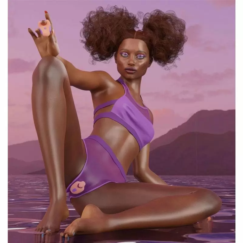 Вибратор для клитора Unbound Diviy. 5 режимов работы, АБС-пластик/силикон, 8.6 см, оранжевый с фиолетовым