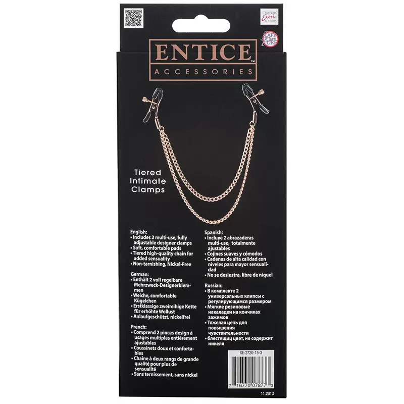 Зажимы для сосков с цепями Entice Tiered Intimate Clamps