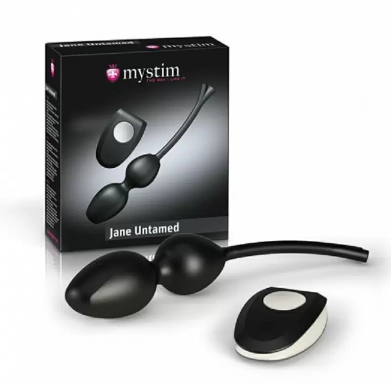 Шарики вагинальные с вибрацией и электростимуляцией Jane Untamed Geisha - черный