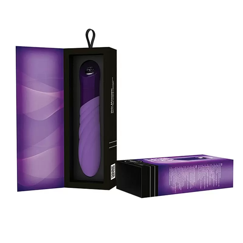 Дизайнерский вибратор Vela с элегантным рельефом - Lavender