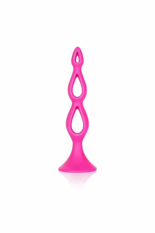Элегантная анальная елочка Silicone Triple Probe, 10,25 см, силикон, розовый