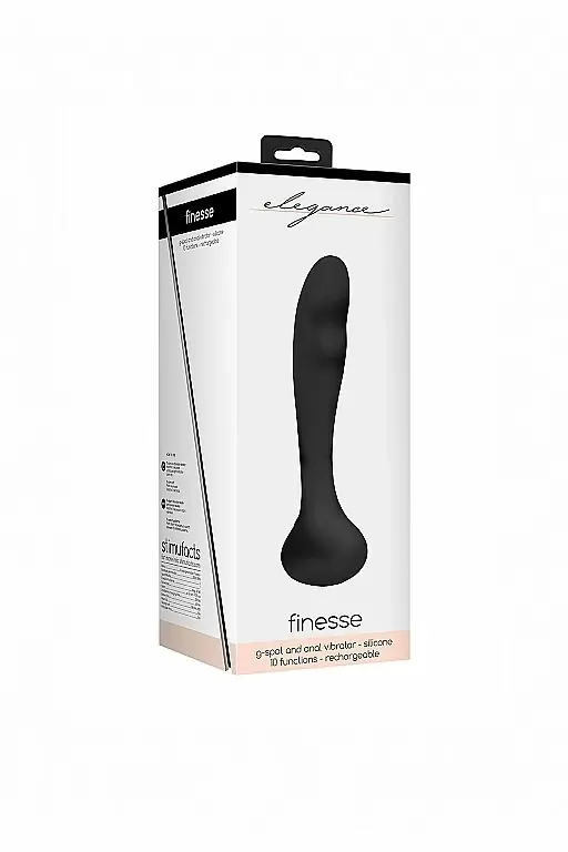 Вибромассажер для точки G или простаты Finesse (черный)