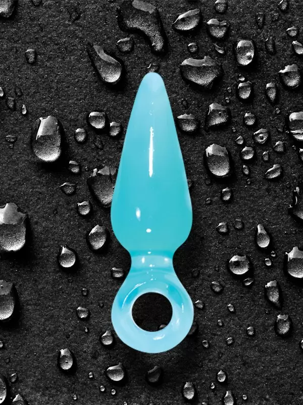 Анальная пробка мини с кольцом Jolie Pleasures - Aqua