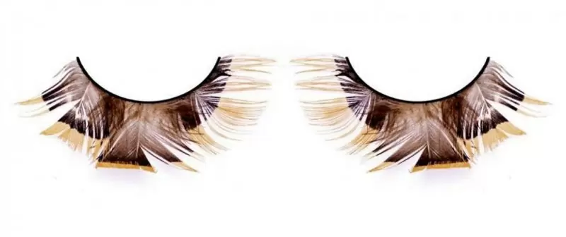 Ресницы перьевые Baci Султанка – коричневый с желтым