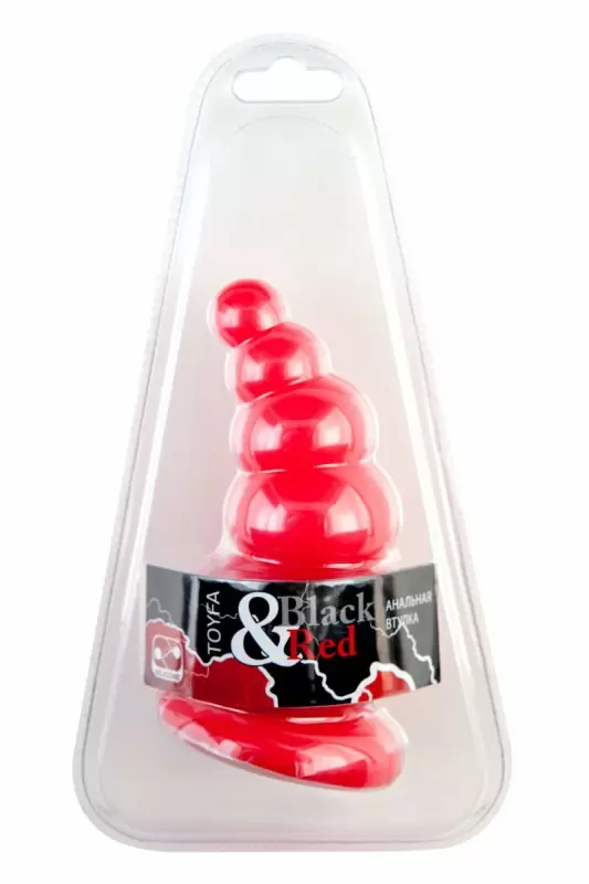 Анальная втулка-ёлочка TOYFA Black&Red – красный