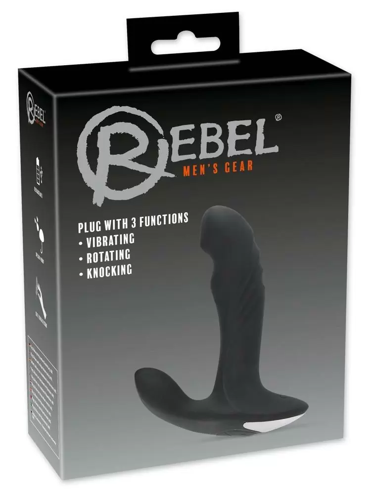 Вибромассажер простаты с функцией римминга Rebel Plug with Perineum Stimulator