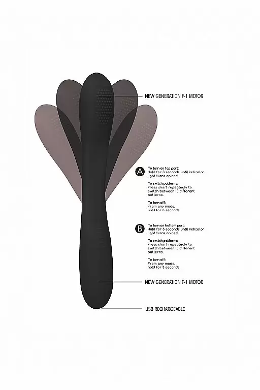 Двухсторонний вибратор Flex (черный)